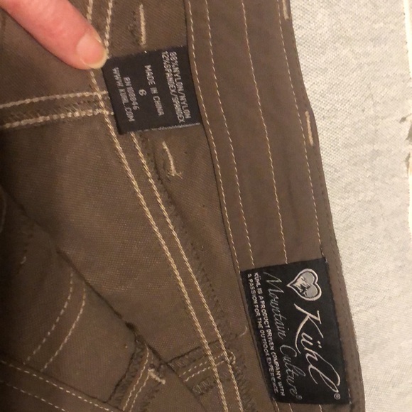 Kuhl hiking shorts - Ladies, size 6, dark taupe fabric w/ light colored stitch - Picture 5 of 6